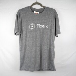 Rare Google Pixel 6 Merch T-Shirt Gray Medium Custom Ink Next Level TriBlend Tee